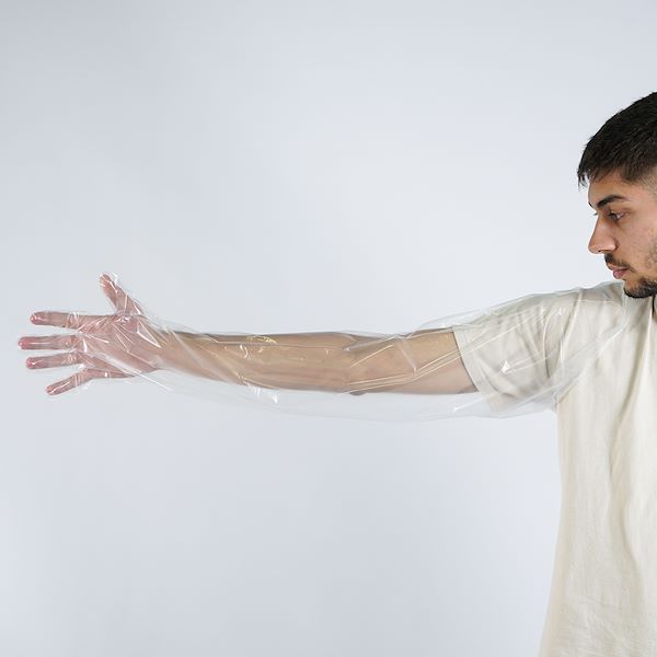 Polyethylene long disposable gloves - box