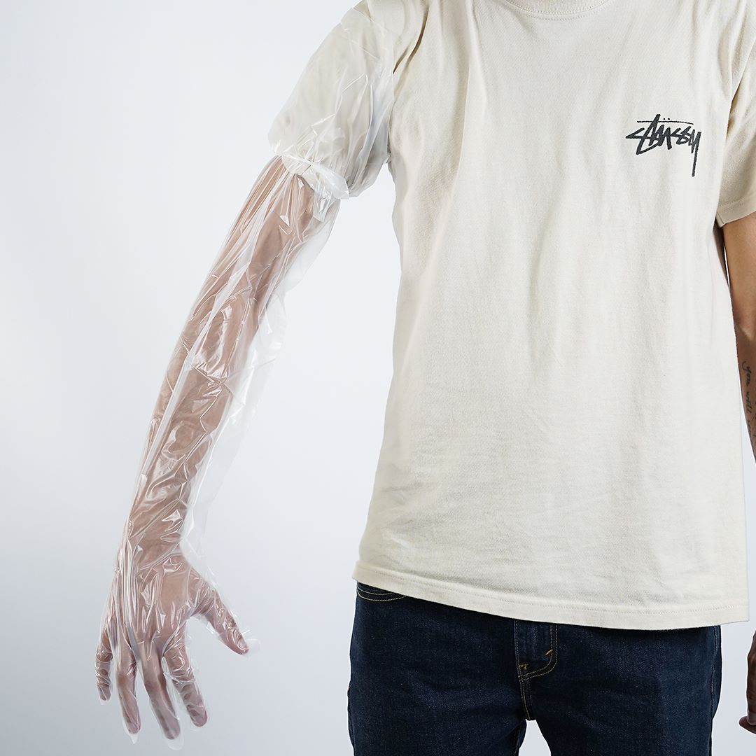 Long gloves made of copolymer