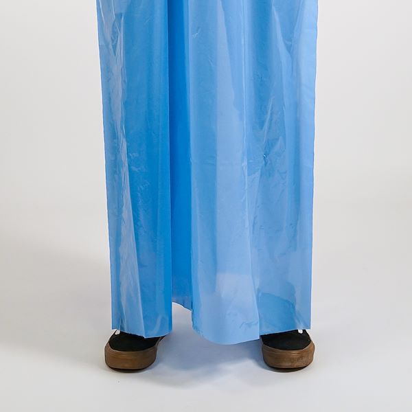 Light blue polyethylene disposable overcoats