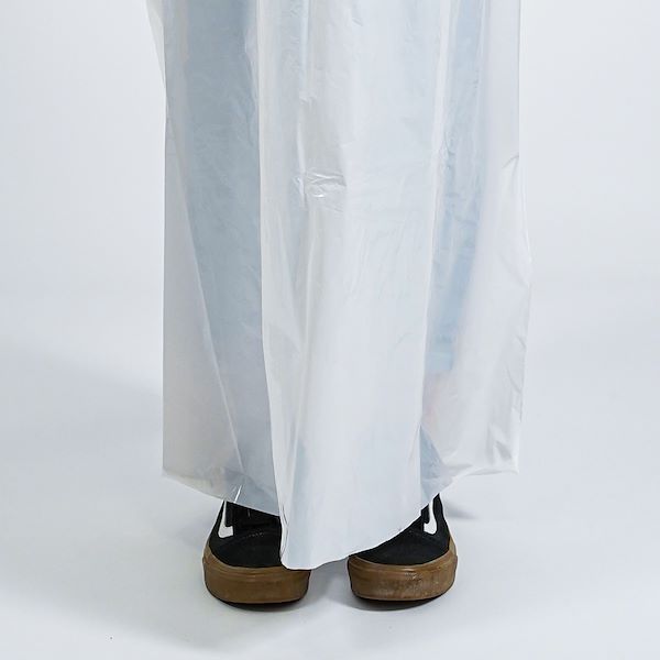 White polyethylene disposable overcoats