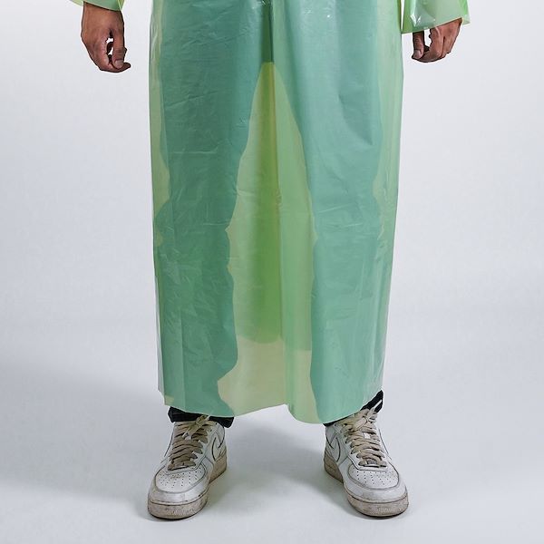 Green polyethylene disposable overcoats