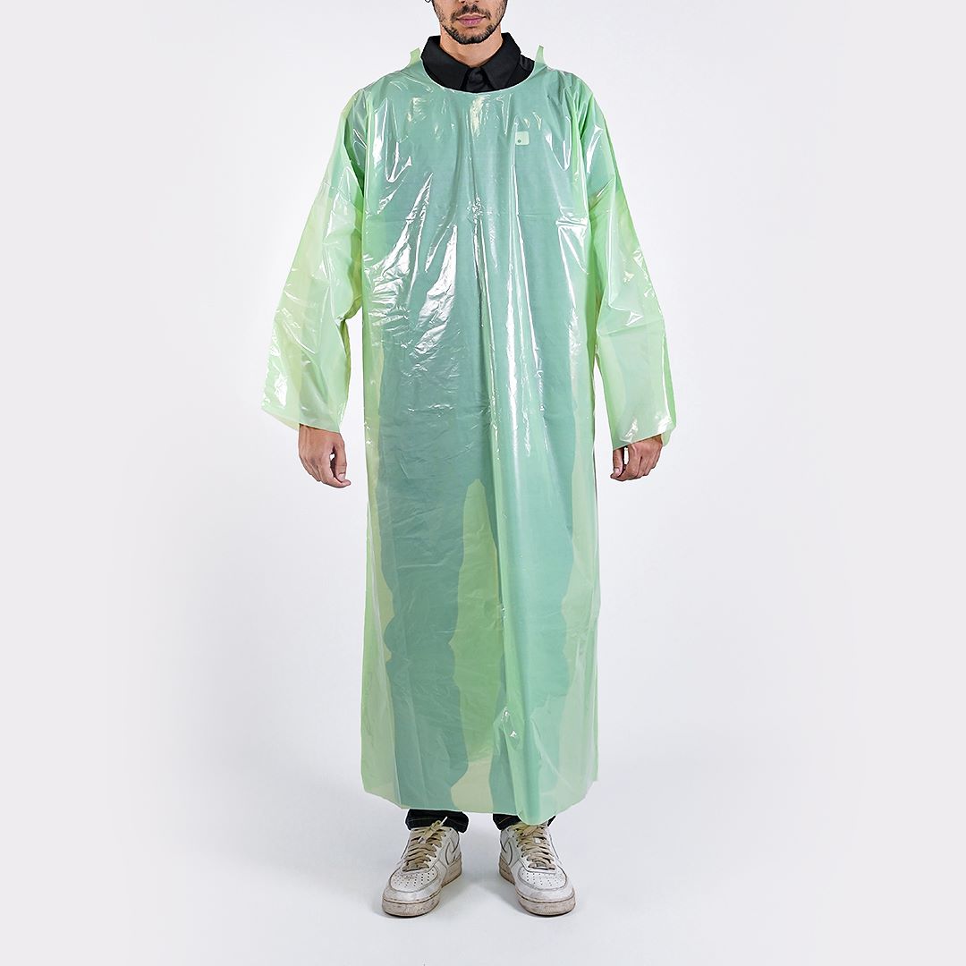 Camici monouso in polietilene verde