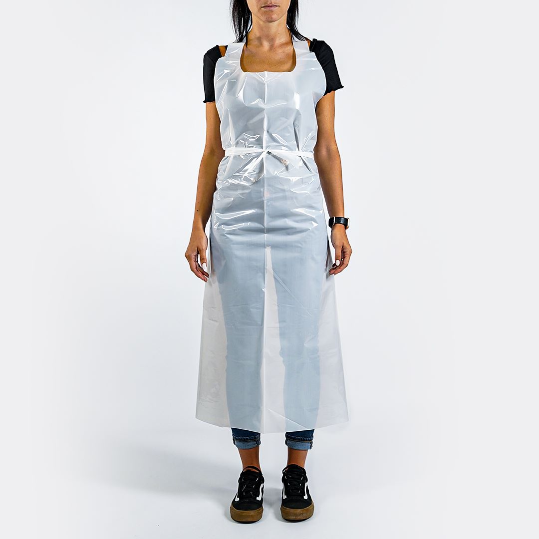 Grembiuli monouso in polietilene bianco