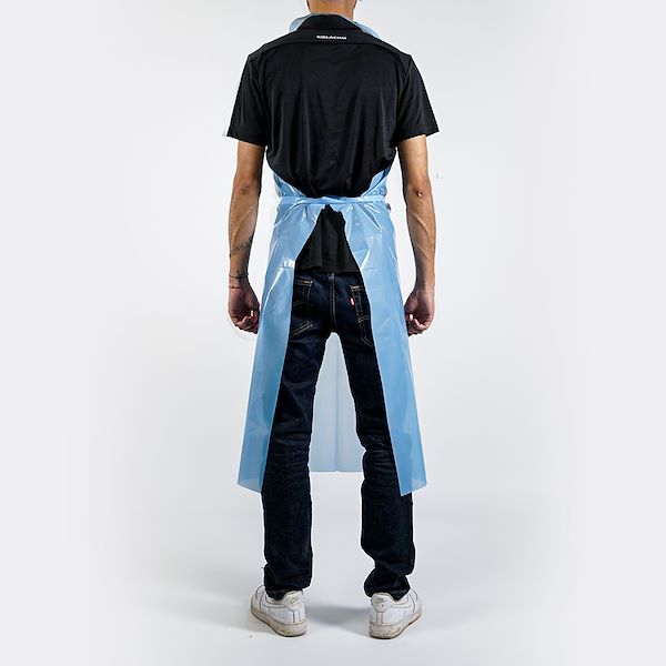 Grembiuli monouso in polietilene blu