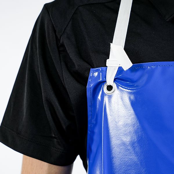 Aprons made of blue plastic tissue