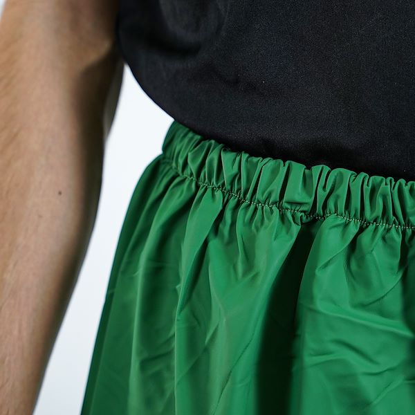 Trousers made of green polyurethane tissue