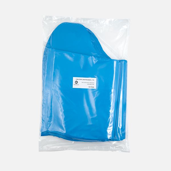 Zootechnical boot covers made of blue