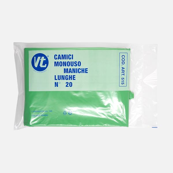 Camici monouso in polietilene verde