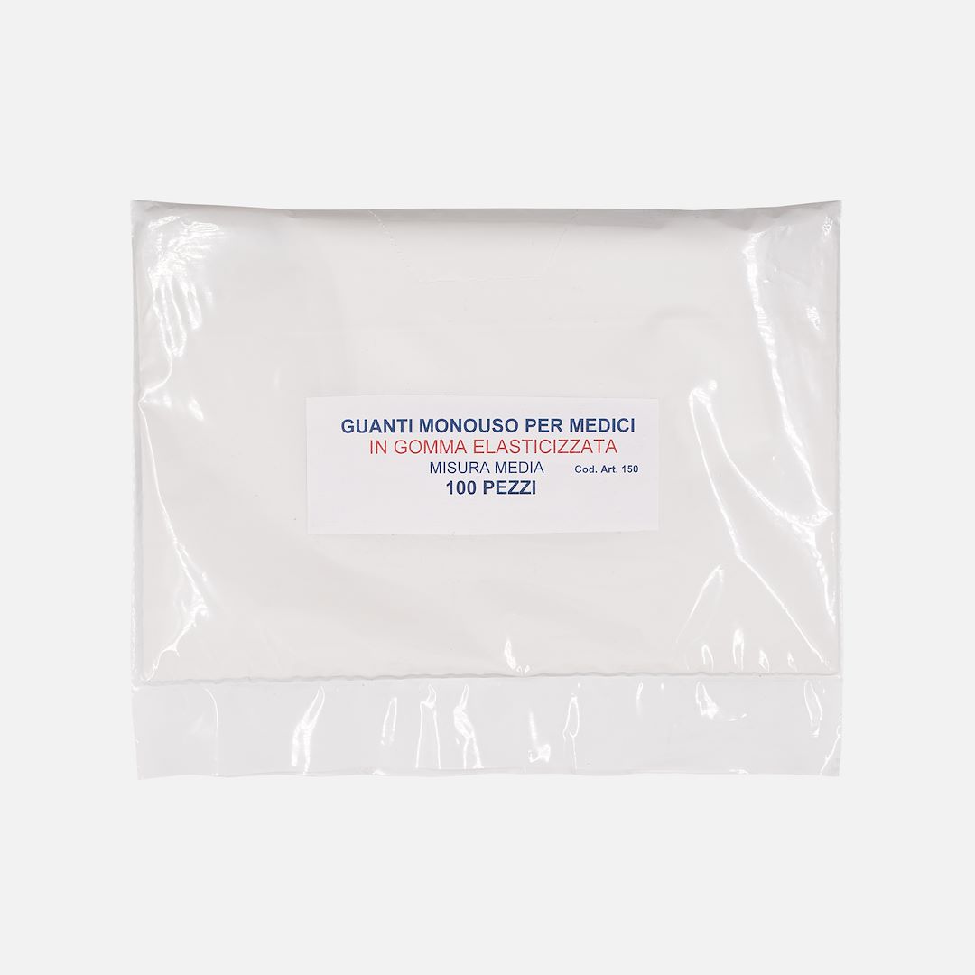 Guanti corti a 5 dita in gomma elasticizzata