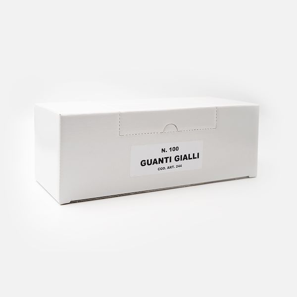 Elastic long gloves in yellow soft material