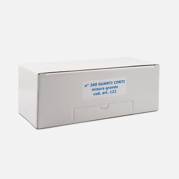 Short 5 fingered gloves made of polyethylene