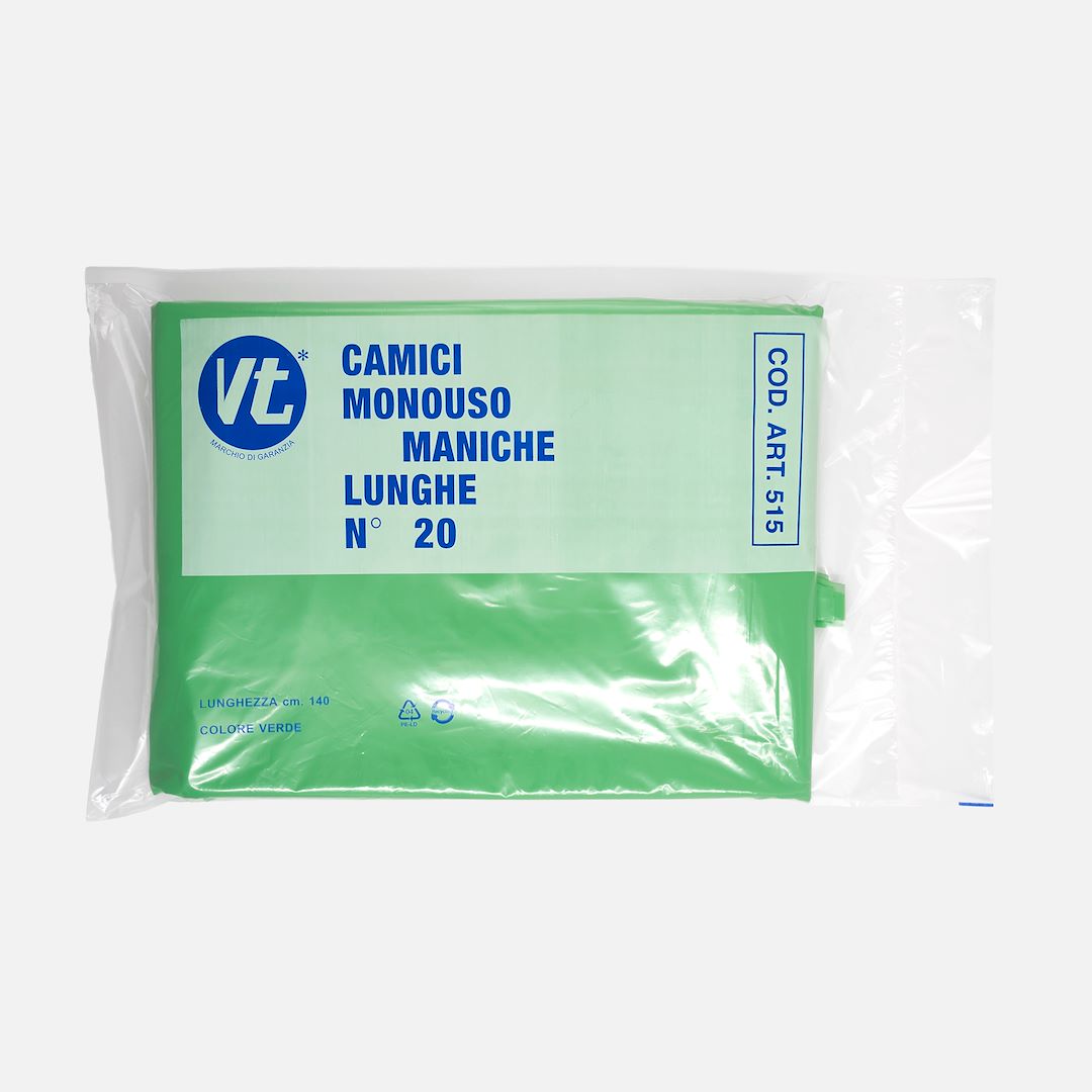 Green polyethylene disposable overcoats