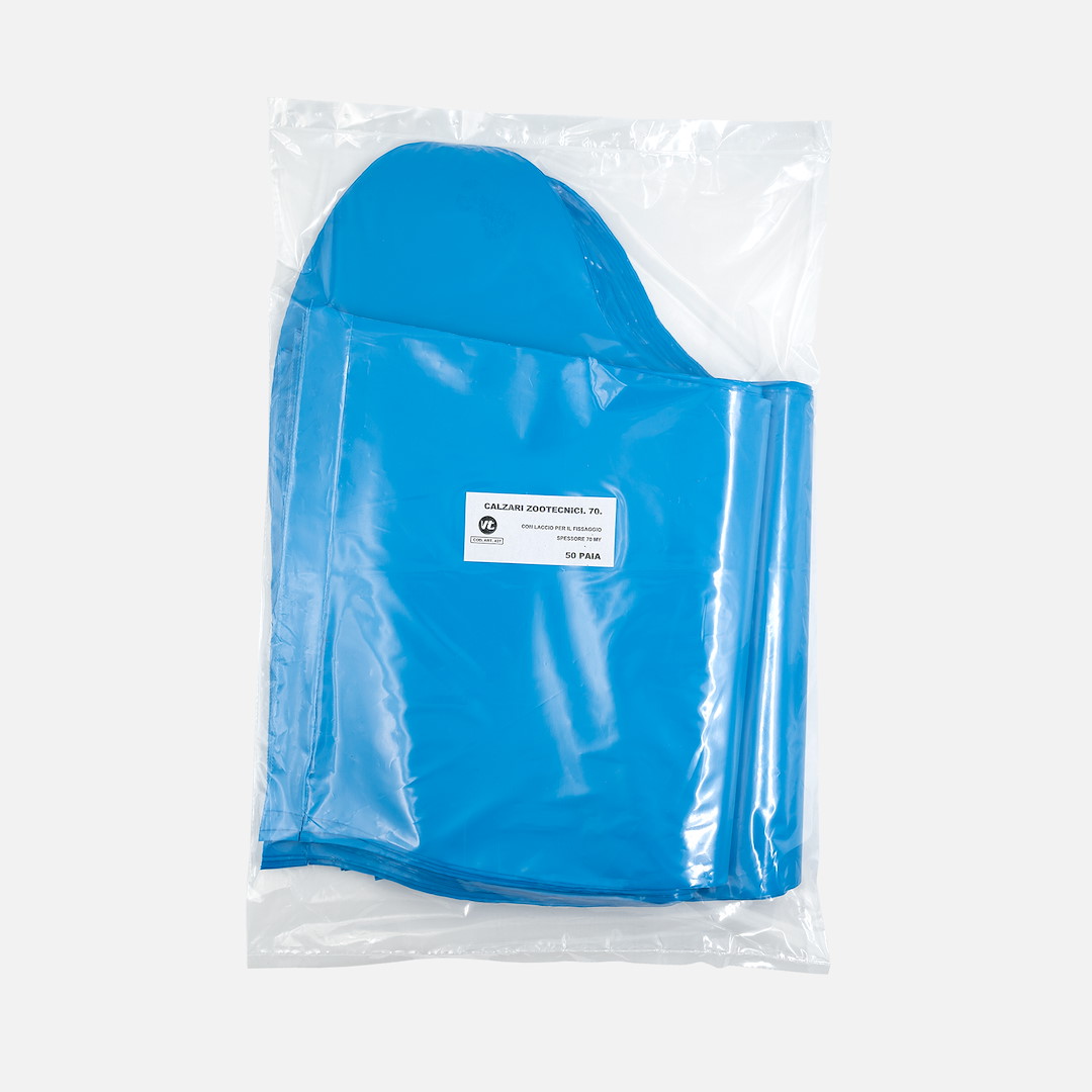Calzari zootecnici in polietilene colore blu