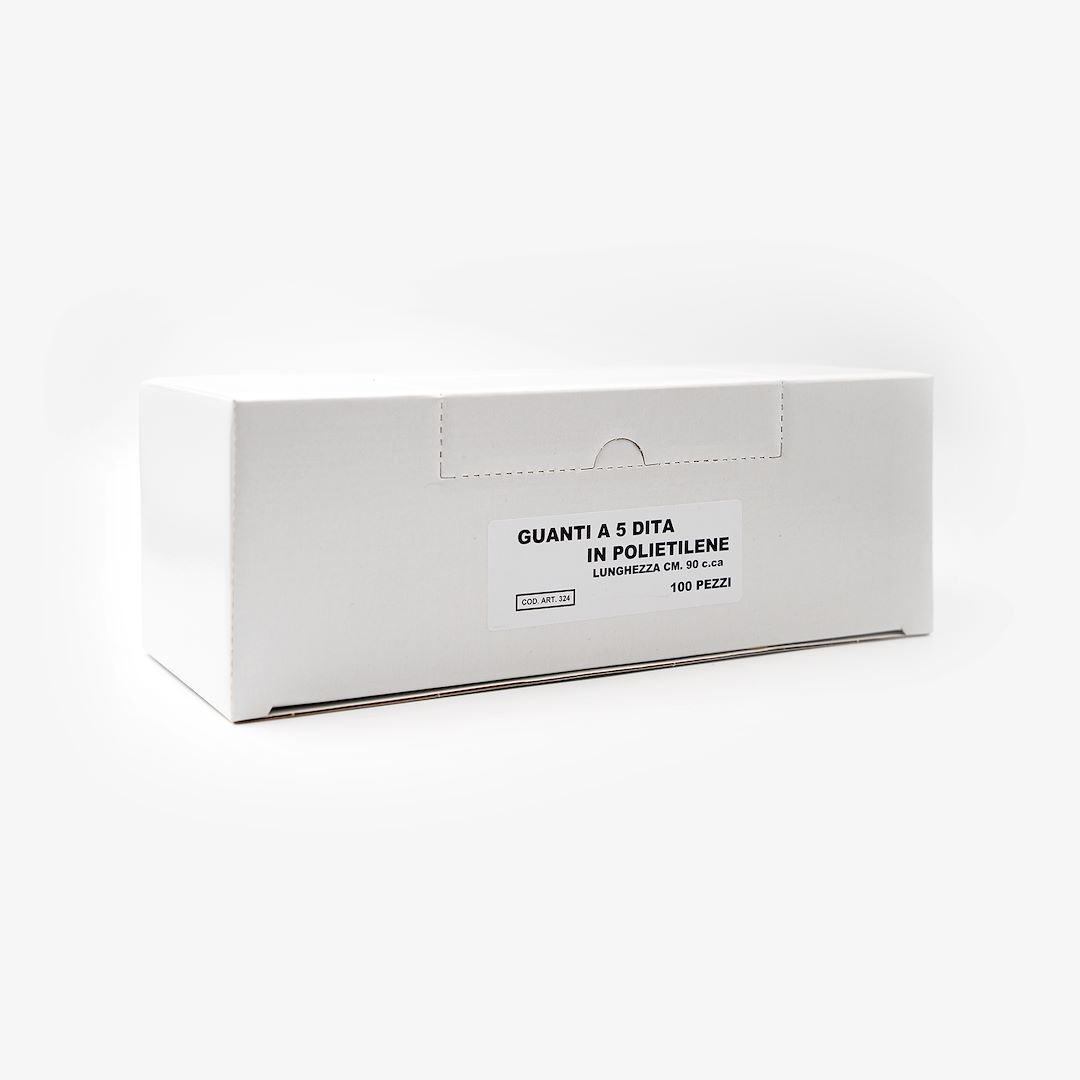Guanti monouso lunghi in polietilene - astuccio