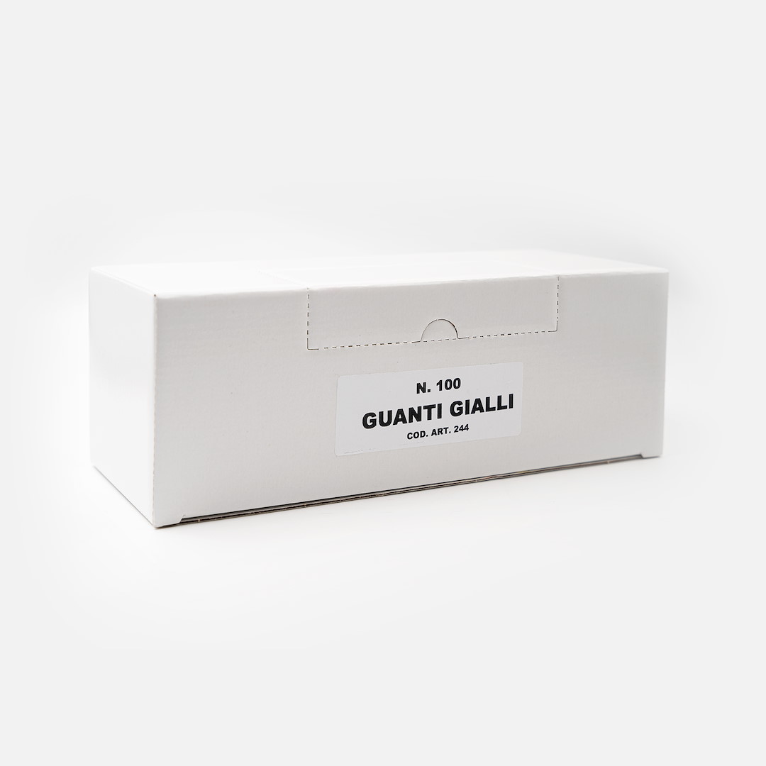 Guanti lunghi elasticizzati in materiale morbido giallo