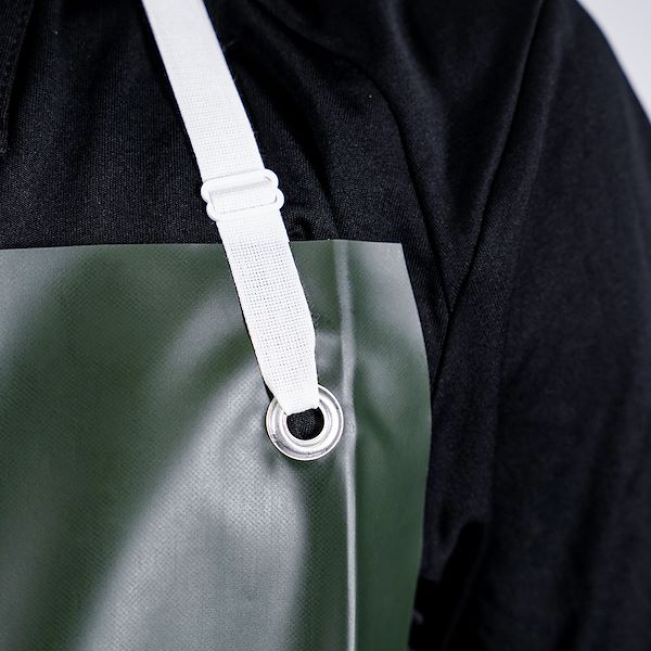 Aprons in green nautic plastic tissue