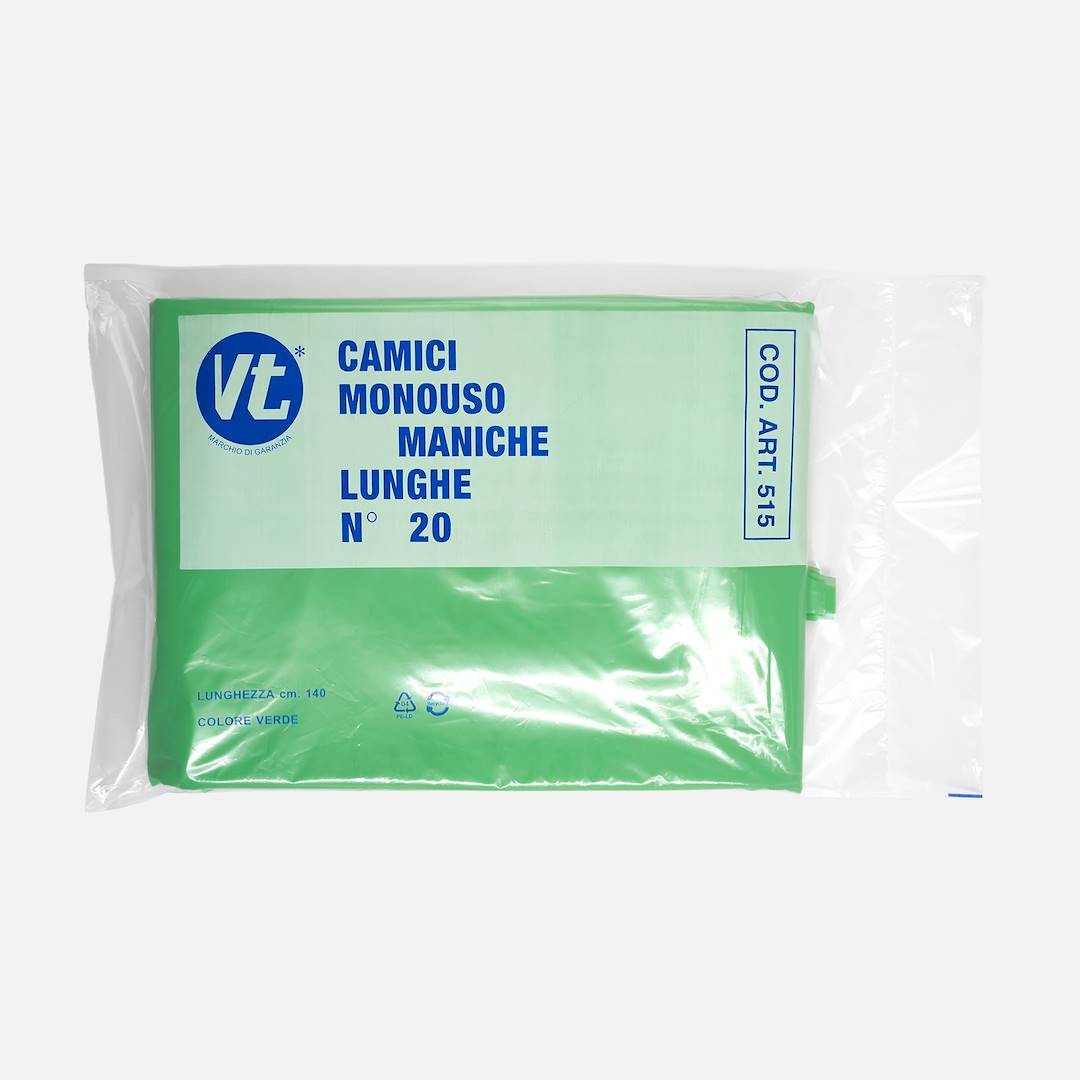 Green polyethylene disposable overcoats